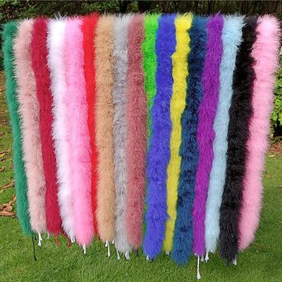 Boa di Piume di Tacchino 2 Metri Spesso 50 Grammi Piuma per Artigianato Lavoro a Maglia Nappa Trim Striscia di Boa Carnevale Decorazione Matrimonio Decor