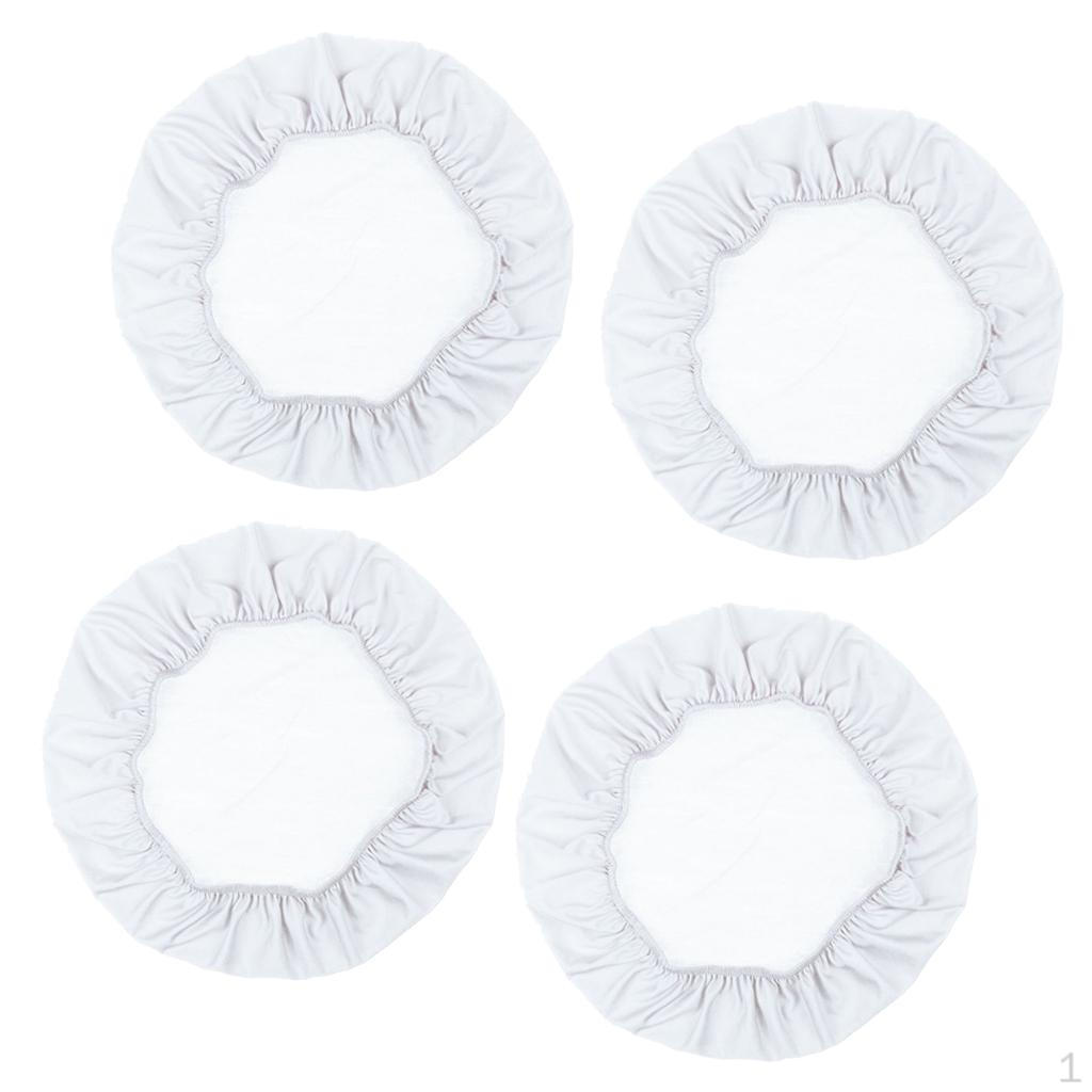 4Pcs White Seat Cover Wedding Dining Room Protectors Give Your Round and Square