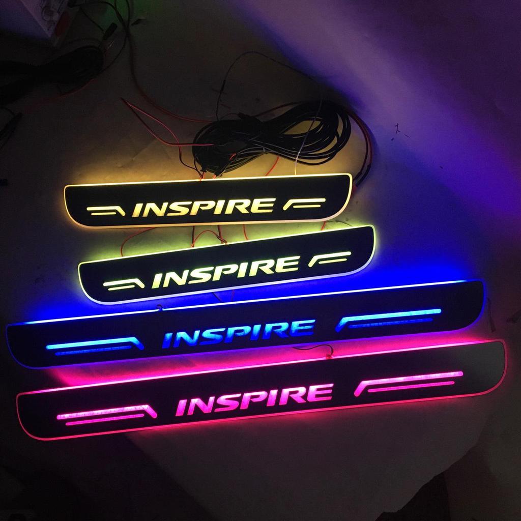 4 PCS Dynamic Door Sill Strips with LED Lights for INSPIRE