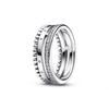 Signature Series Logo Pavé Drei-in-Eins-Ring Damenringe Silber 192312C01