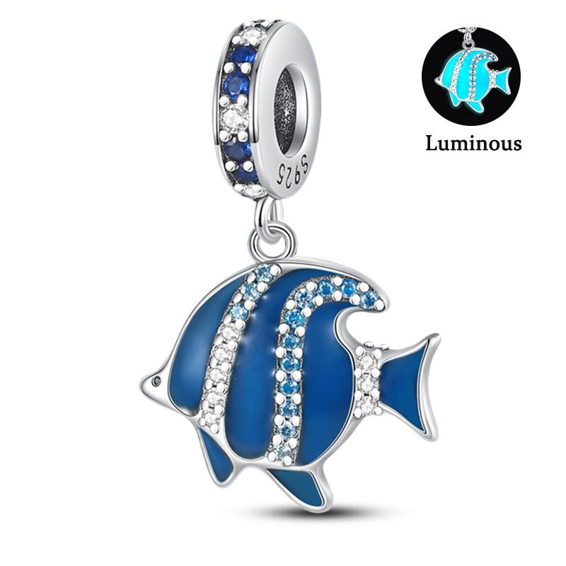 Charm Bead Components Compatible With Pan Copper Metal Firefly Ocean Star Butterfly Glowing Changing Color Trendy Authentic Original Bracelets Do It