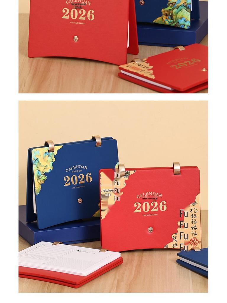 2026 Jahr des Pferdes Benutzerdefinierter Tischkalender Geschenkset - Perfekt für Firmenmeetings, Veranstaltungen und Logodruck.