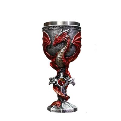 Evil Dragon Red Wine Glass Stainless Steel Wine Glass Dragon Tall Glasses