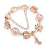 Pan's Rose Gold European Style Princess Crown Heart Pendant Bracelet for Women - DIY Customizable Series.