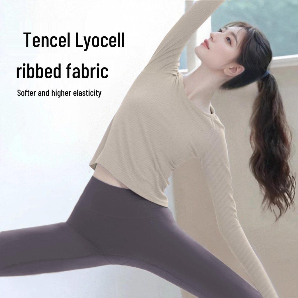 Women's Stunning Slimming Long Sleeve Yoga Top - Breathable Bodycon Sportswear, Perfect for Pilates and Fitness, New 2025 Style