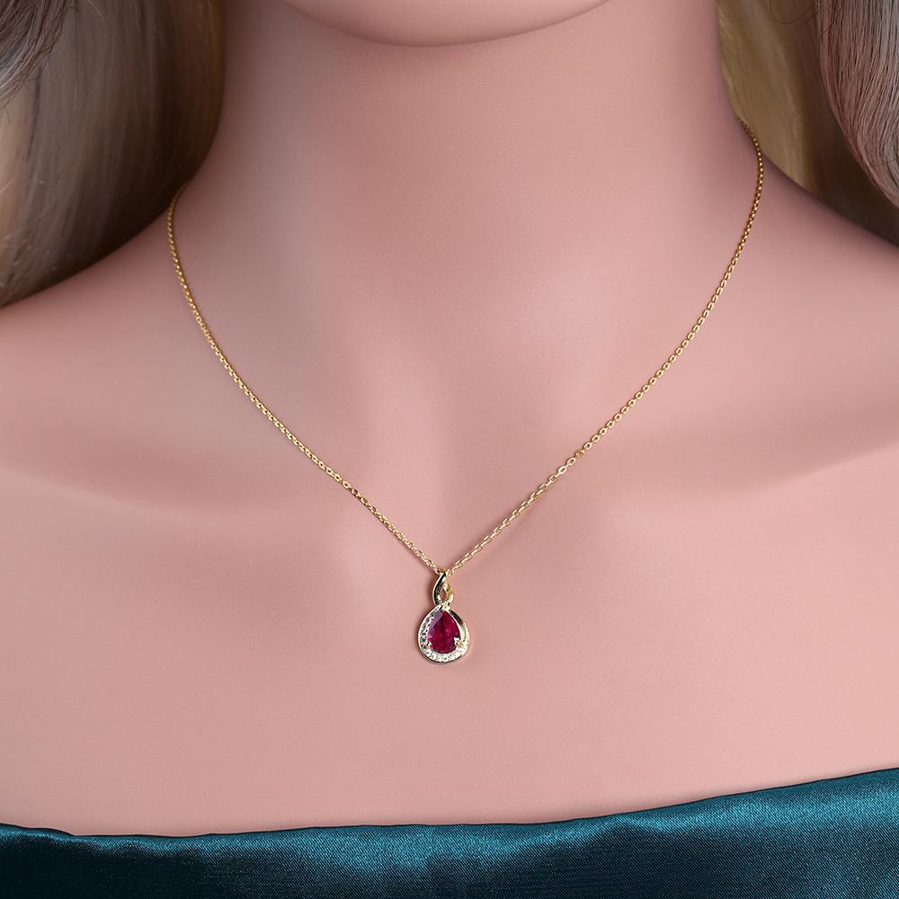 Simple Natural Filled Ruby July Birthstone Pendant 925 Sterling Silver Necklace Fine Jewelry for Women's Anniversary Party Gifts