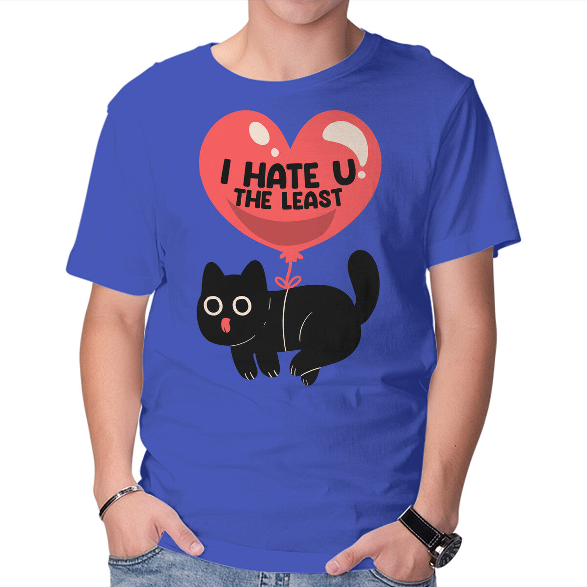 Unisex Crew Neck T-Shirt I Hate U The Least Graphic Short Sleeve Casual Tee XL