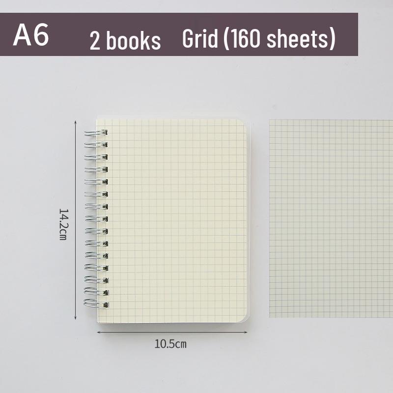 A6 Thickened Loose-leaf Coil Planner Notebook - Lined, Grid, and Blank Pages for College Students