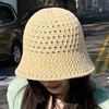 Women Summer Bucket Hat Summer Hollow Out Thin Breathable Sun Hats Beach Panama Cap Fold Outdoor Japanese Lesure Fishierman Cap