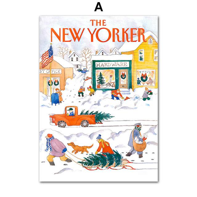 Weihnachten Santa Claus Candy Vintage Magazin Cover Wand Kunst Leinwand Malerei Poster Und Drucke Wand Bilder Für Schlafzimmer Dekor Kein Rahmen