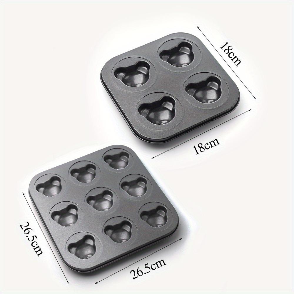 1PCS Bear Baking Mold 4 Cavities Cartoon Baking Tray Non-stick Carbon Steel Tray DIY Decorative Cookies Baking Kitchen Tools