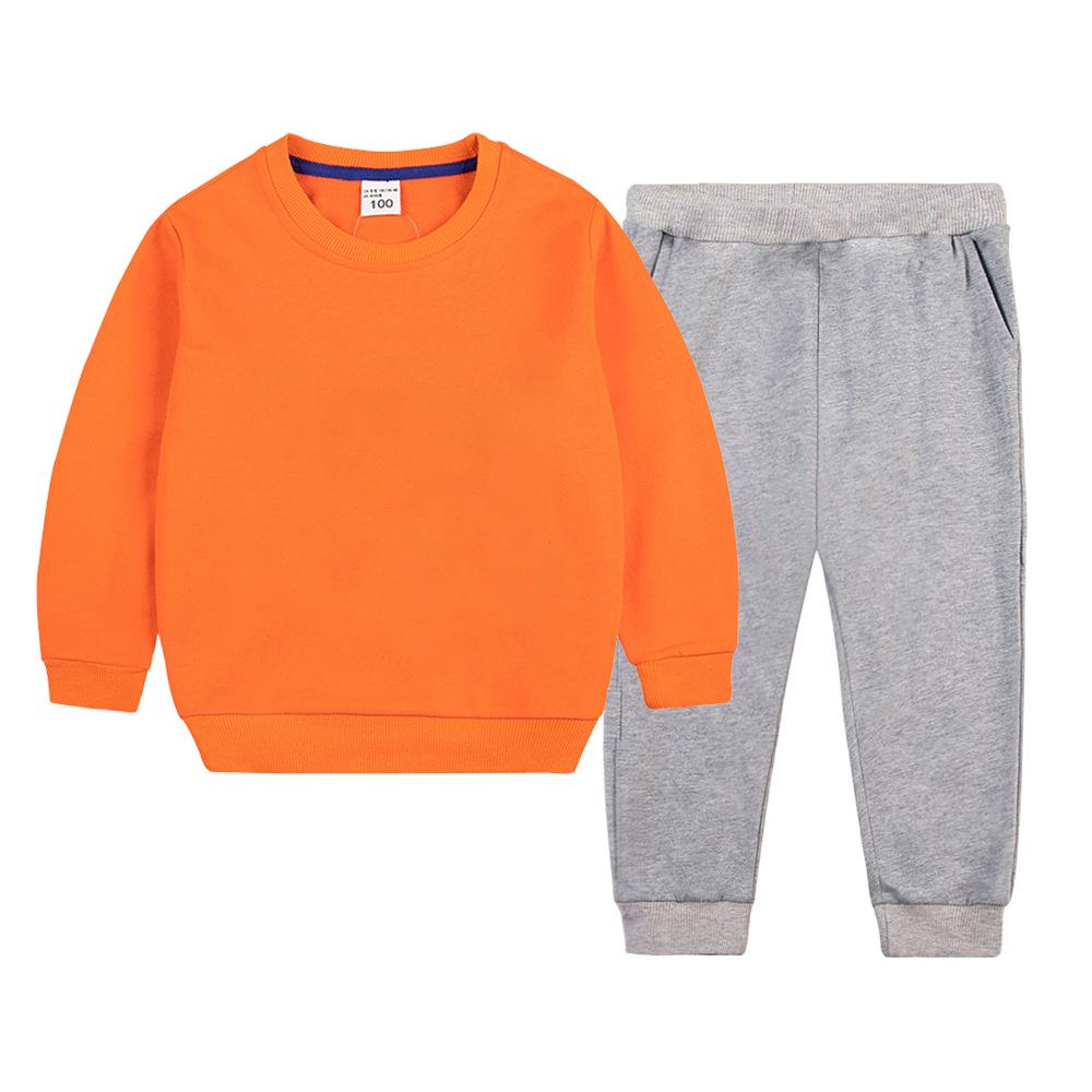 Children's Hoodie & Sweatpants Set: Autumn/Winter Casual Two-Piece with Custom Print Option
