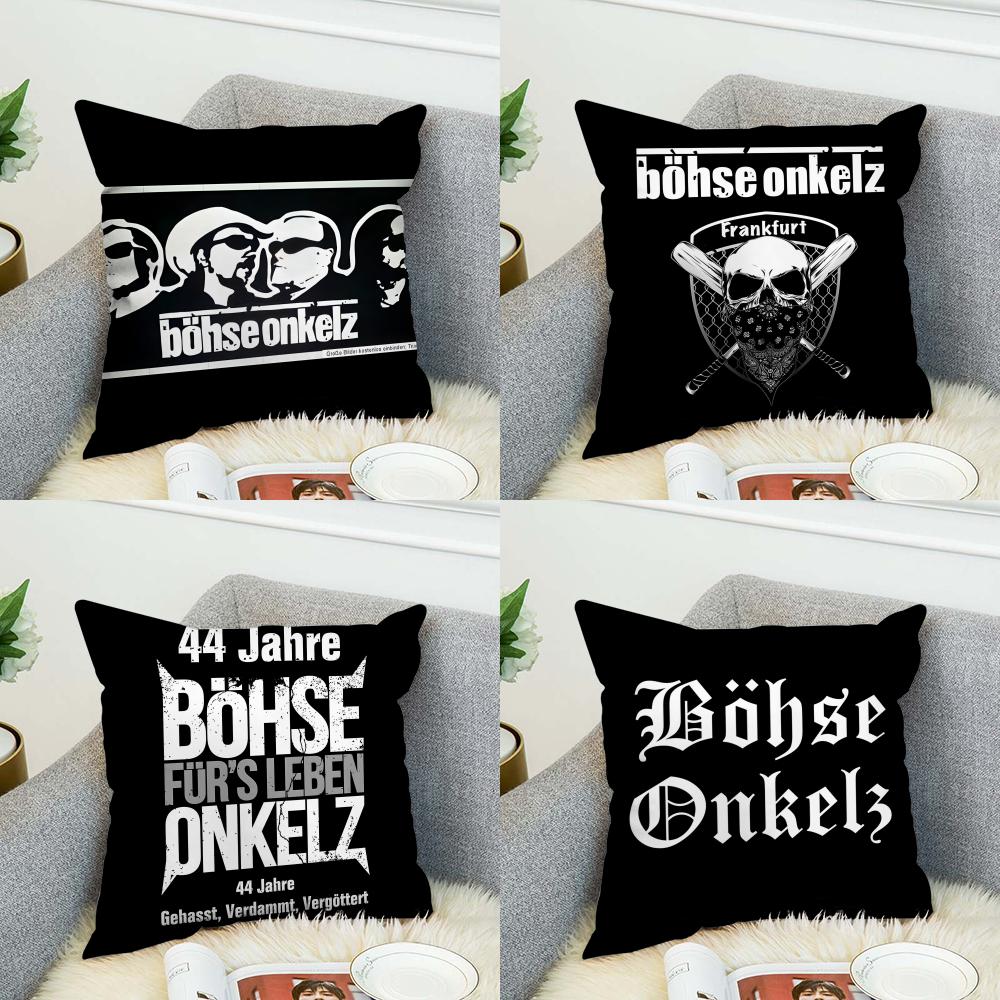 Band BBohse OOnkelz Kissenbezug Für Auto Sofa Dekorativ Zuhause Zweiseitiger Druck Plüsch Quadratisch Wurfkissen Kissenbezug