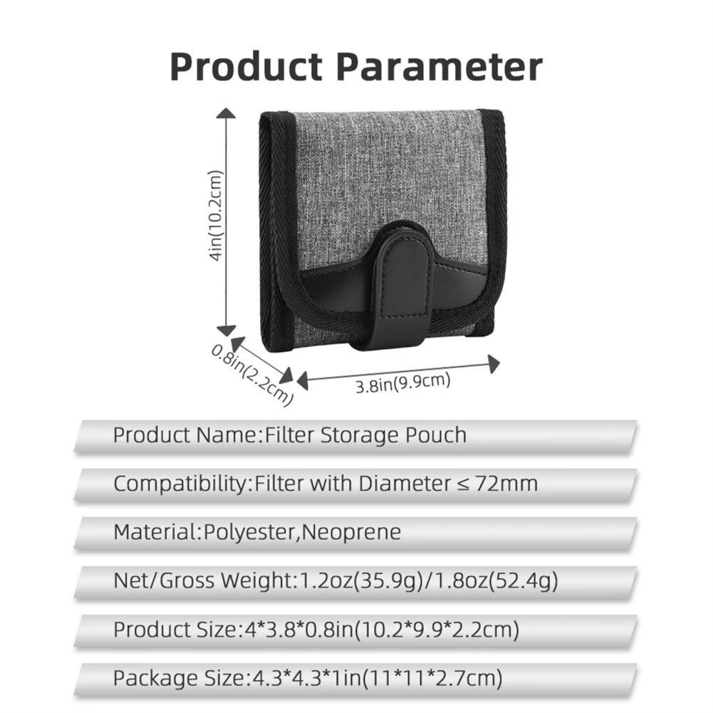 FP-02 Camera Filter Case for Circular Filters CPL UV Lens Protective Storage Bag