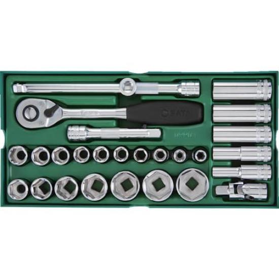 

SATA DR Socket Wrench Set with Tray 09903 1/2 (Hex Type)