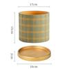 Nordic Stripe Plaid Pattern Ceramic Flower Pot Indoor Vintage Flower Plant Potted with Saucer Vase Living Room Office Flower Pot