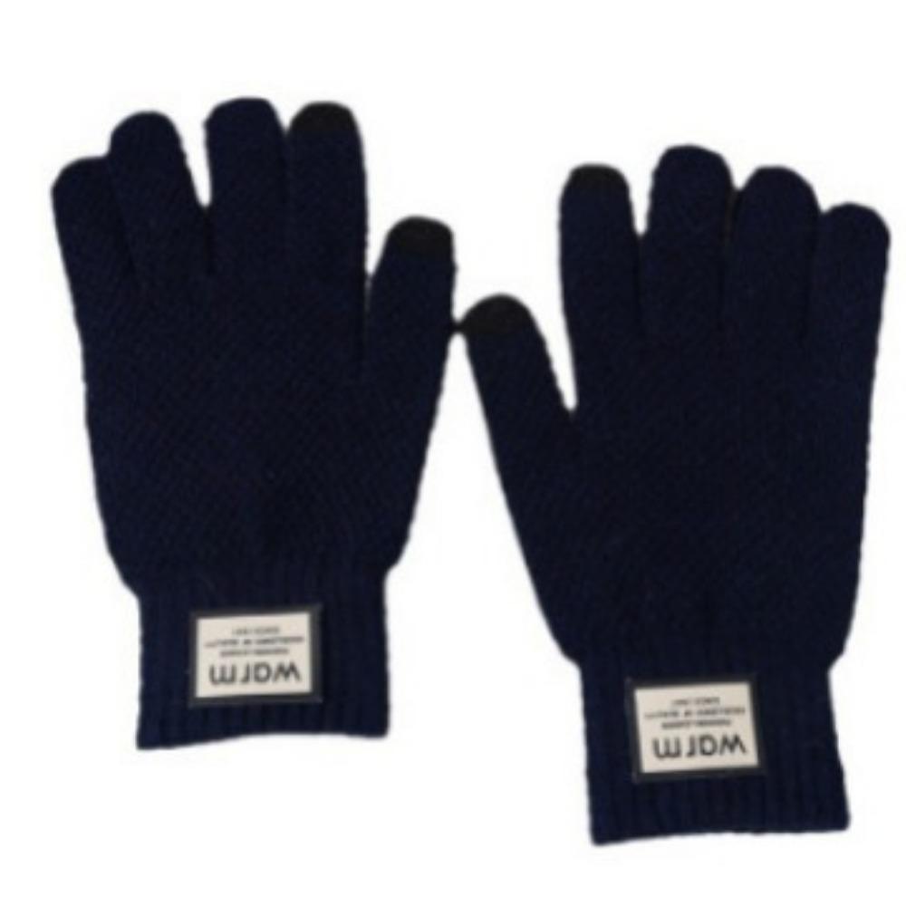 Men's gloves winter students cold and warm Korean version cute five-finger touch screen wool gloves thickened handsome cycling