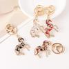 Fashion Metal Rhinestone Pony Keychain Pendant For Women Men Zodiac Horse Car Keyring Backpack Decoration Jewelry New Year Gift