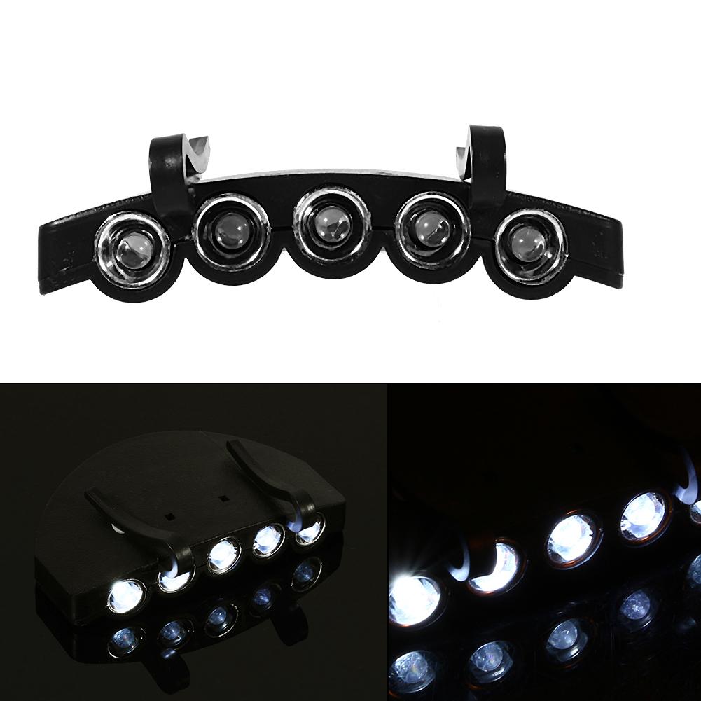 5 LED Cap Шляпа Brim Клип Головной 