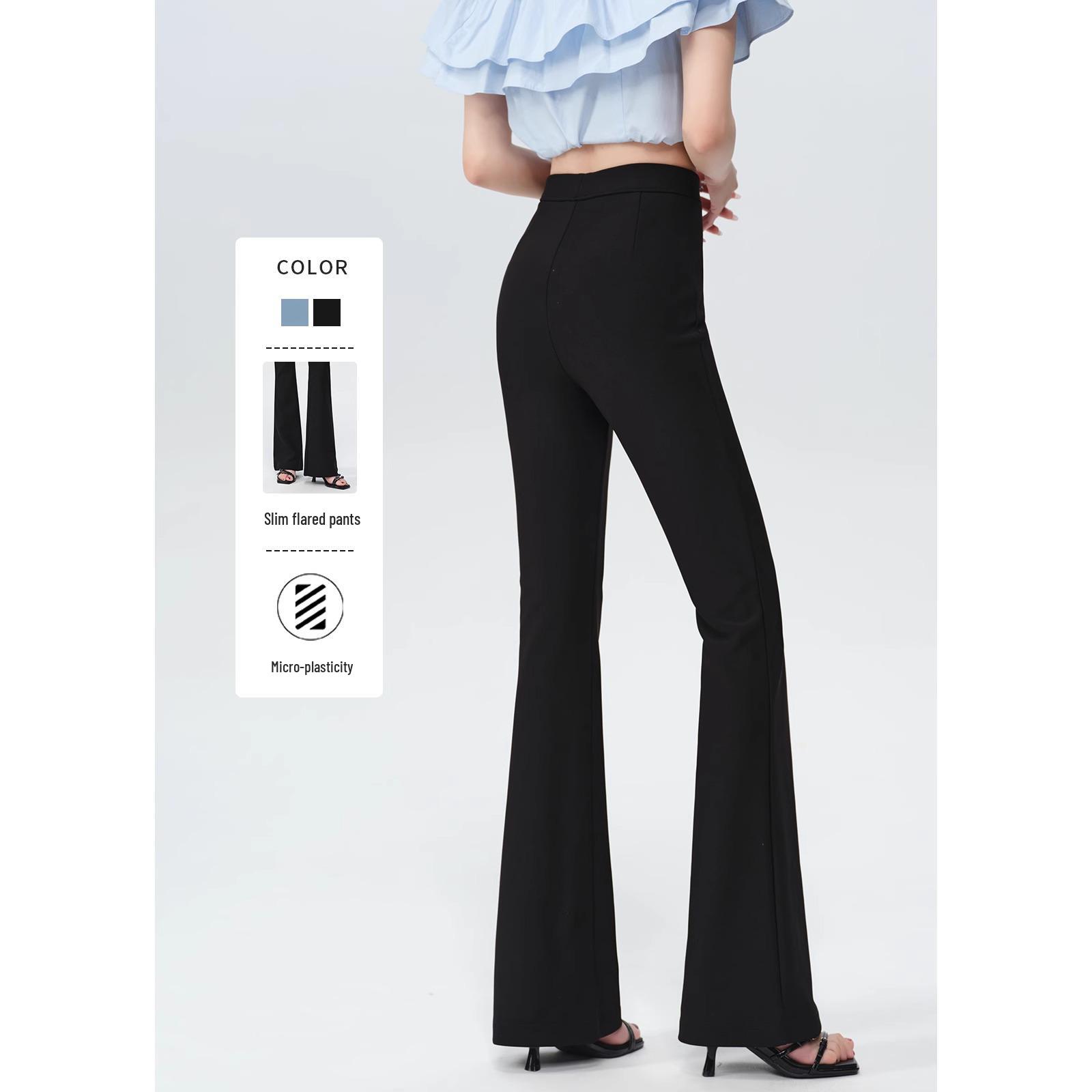 

Women s High-Waist Stretch Micro-Flare Pants - Slimming Casual Spring/Autumn 2025 Collection S for 80-95 lbs