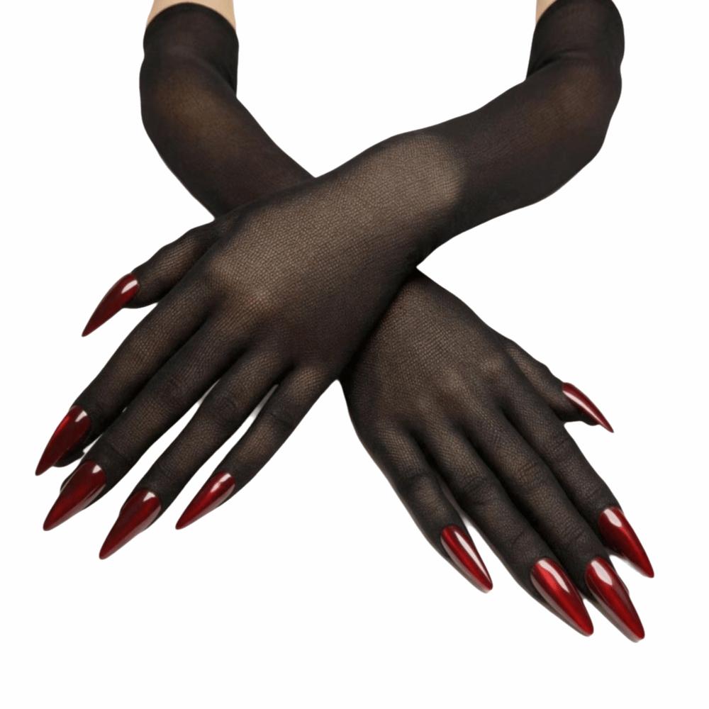 Breathable Halloween Dress Gloves Sheer Ultra-Thin Gloves Gift Cosplay Gloves Stage Wear