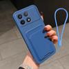 Liquid Silicone Card Slot Bag Holder Phone Case For XiaoMi Redmi 12C A A3 Note 14 13 12 Pro Plus 11 10 9 8 Wallet Cover