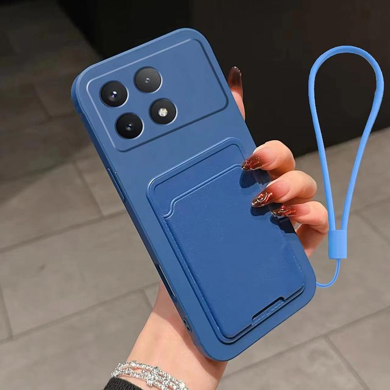 Liquid Silicone Card Slot Bag Holder Phone Case For XiaoMi Redmi 12C A A3 Note 14 13 12 Pro Plus 11 10 9 8 Wallet Cover