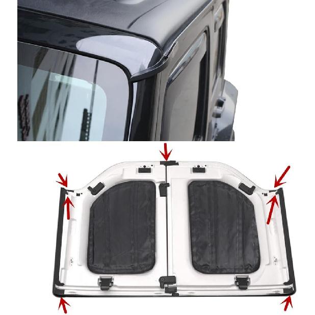 17-teiliges Hartdach-Dichtungs-Kit für Autos, Regendichtungs-Schaumstoffblocker, Reparaturset, 2 Stück Regenabweiser, Regenrinne für Jeep Wrangler JK JKU 2007-2017, Innen, Außen