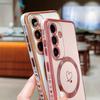 For Samsung Galaxy S26+ Magnetic Case Electroplated TPU Phone Cover Hollow Love Hearts