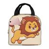 Cute Lion Cartoon Insulated Lunch Bag for Women Children Leakproof Food Boxes Thermal Lunch Box Tote