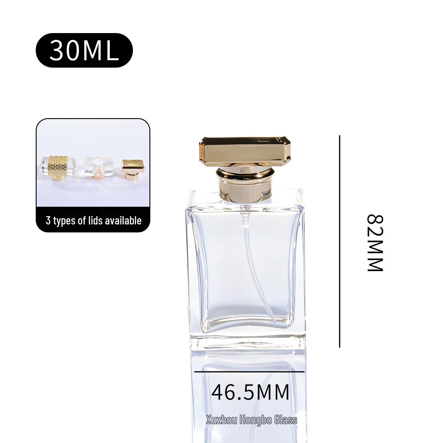 High-End Portable Refillable Spray Bottle, 50ml Glass, 30ml Press-Top Replacement