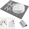 Stone Drying Mat Foldable Stone Dish Drying Mat Kitchen Counter Tool Nonslip Dish Drainer Mat Stone Bathroom Kitchen Accessories