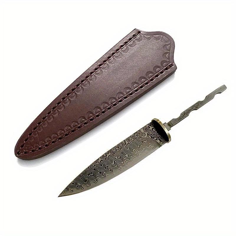 Damascus Steel DIY Billets Semi-finished Knife Tools Accessories Blade Fruit Knife Blanks Tool Parts Household DIY Billets Handmade