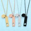 Stainless Steel Cross Necklace with Hollow Heart and Blank Round Pendant for Laser Engraving