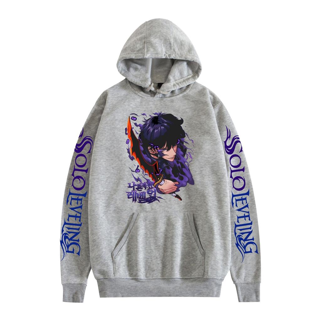Anime Solo Leveling Sung Jin Woo Graphic Printed Hooded Men Women Manga Hoodies Loose Casual Sweatshirt Harajuku Pullover