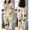 Women's Cute Cartoon Print Pajamas Set 2PCS Plus Size Sleepwear Short Sleeve Shorts Fashion Casual Home Comfort Femme