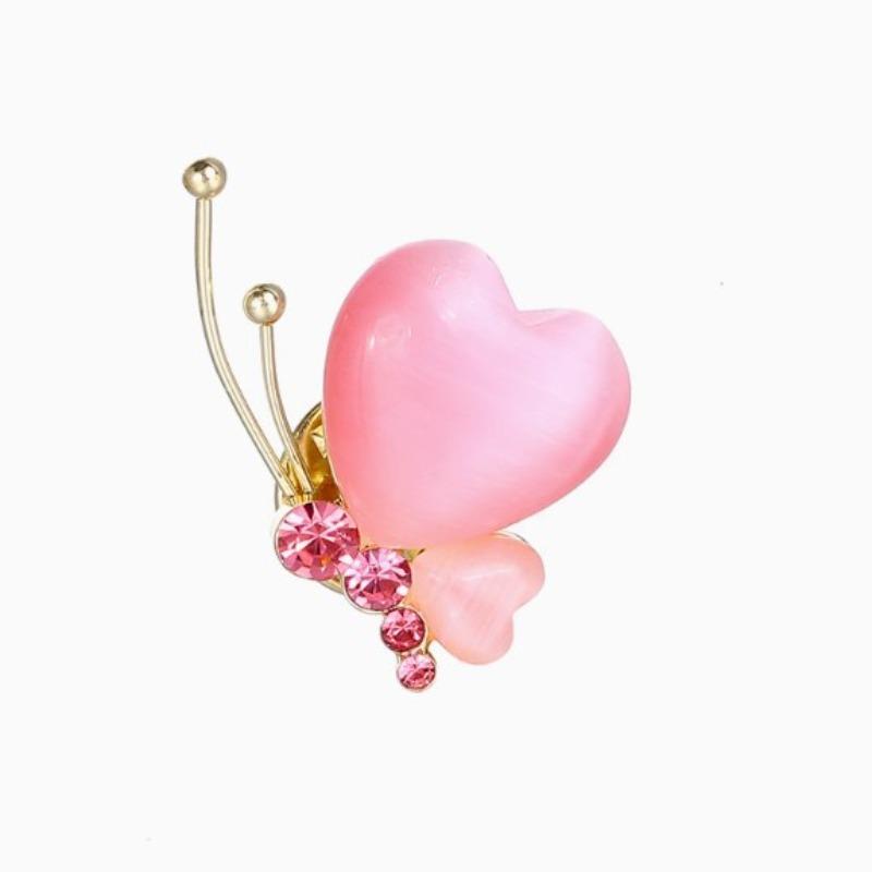 Fashionable Gem Love Butterfly Brooch, Anti-exposure Pin for Women, Metal Button To Fix Clothes, Wedding Party Gift