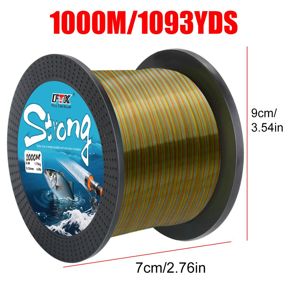 1000M Fluorocarbon Coating Fishing Line 0.14mm-0.50mm 4.0LB-24.5LB Carbon Fiber Leader Line Fishing Lure Wire Sinking Line Japan