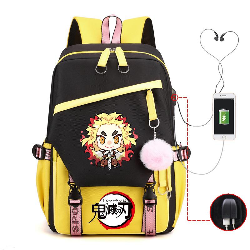 Kimetsu no yaiba ghost column peripheral printing schoolbag junior high school student high school multi-functional schoolbag