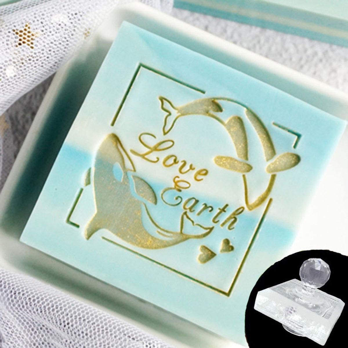 

Love Earth Series Acrylic Soap Stamp, Animal Shape, Polar Bear, Dolphin, Elephant, Parent-Child, Natural Handmade Seal