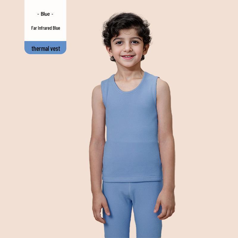 Kids' Reversible Self-Heating Fleece Vest - Antibacterial, Brushed Warmth for Autumn/Winter