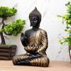Meditating Sitting Buddha Statue Showpiece Idol Home Decor Living Room Gifts Decorative Showpiece - 27 Cm  (Resin, Black, Gold)