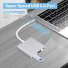 Adaptateur multiport USB C vers HDMI, convertisseur USB de type C vers HDMI 4K, port hub USB 3.0 PD à charge rapide adaptateu[O1136]