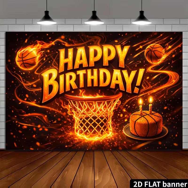 2D Flame Sports Teen Birthday Decor Background Tapestry