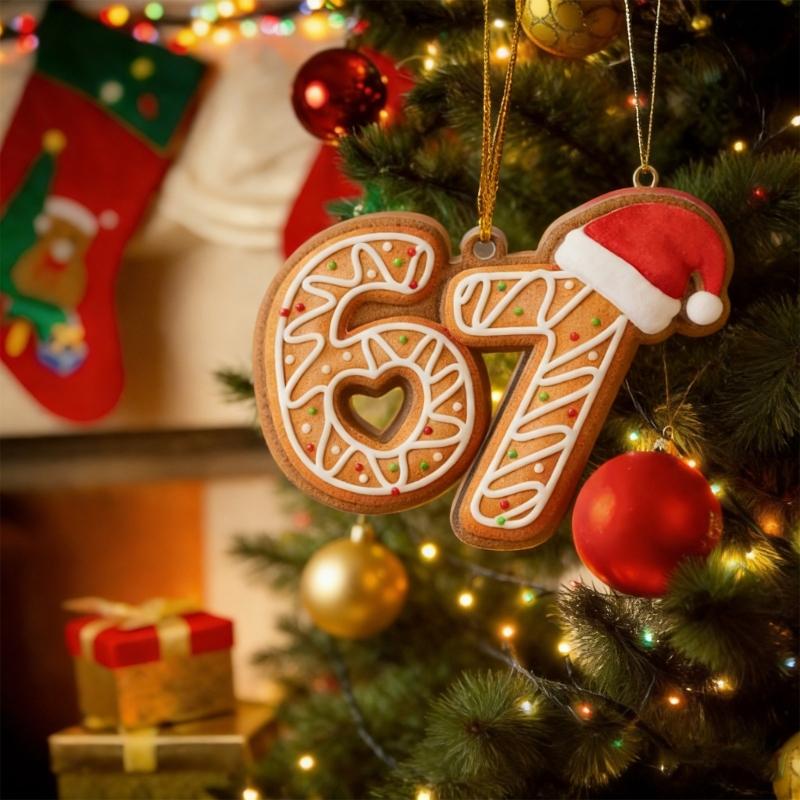 Ornamento Acrílico Pendurado Temático Engraçado 67 Decoração de Árvore de Natal Decorativa Presente Único Para Amigo Adulto