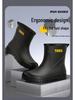 Men's Waterproof Mid-Calf Rubber Rain Boots – Wear-Resistant, Anti-Slip, Fashionable & Simple Design