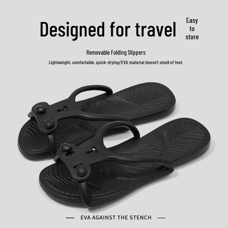 Portable Non-Slip Foldable Travel Slippers for Men - Lightweight, Disposable, Essential for Business Trips and Hotel Showers