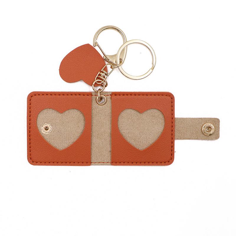 Leather Photo Album Keychain with Bag Pendant