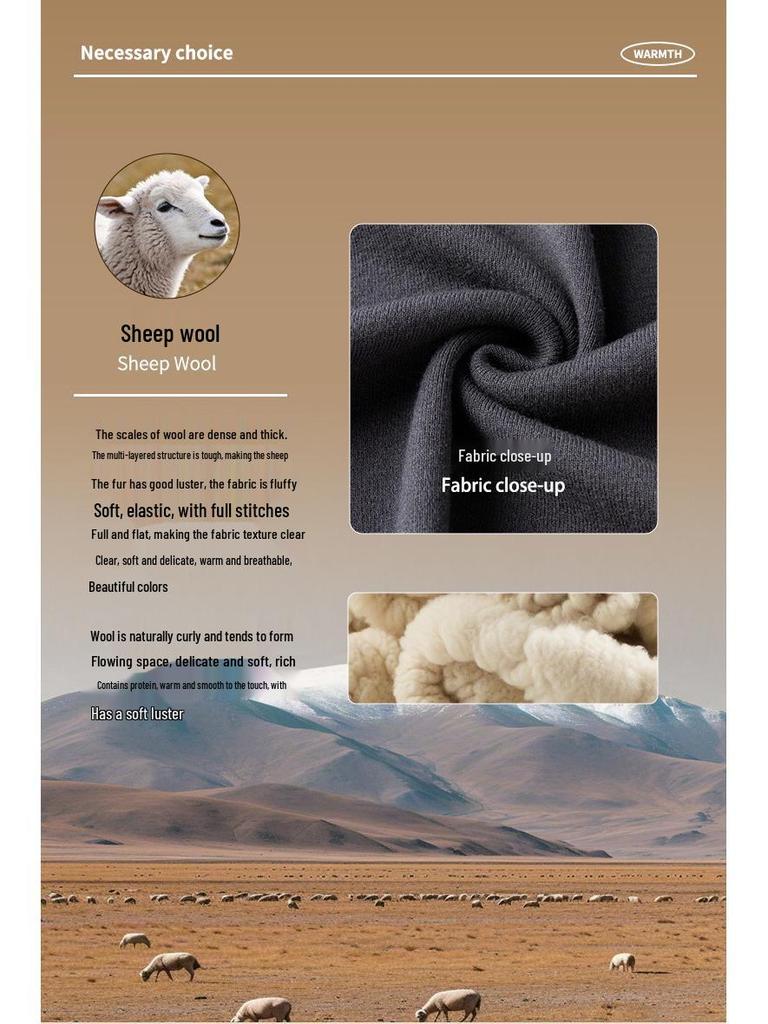 450g Fine Merino Wool Men's Half-High Neck Sweater - Autumn/Winter 2025, 16 Gauge, Machine Washable.