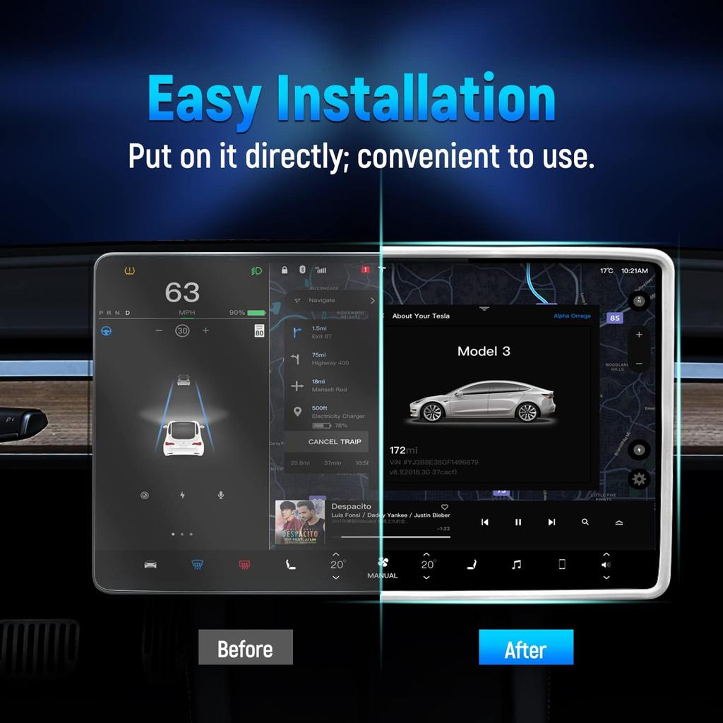 Per Tesla Model 3 Y Highland Protezione Schermo Cornice in Silicone Copertura Bordo Display Corpo Accessori per Controllo Centrale 2024 2023 2022